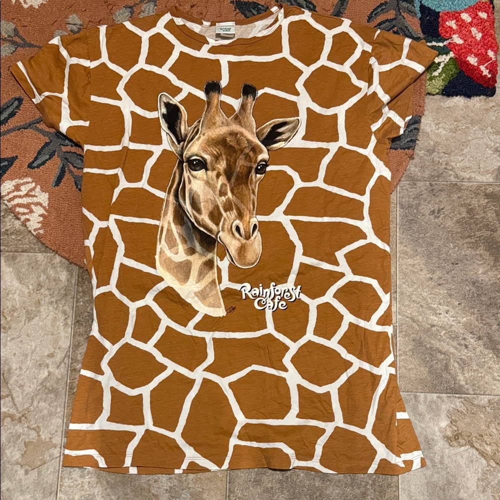 Rainforest Cafe Giraffe Pajama Shirt Dress